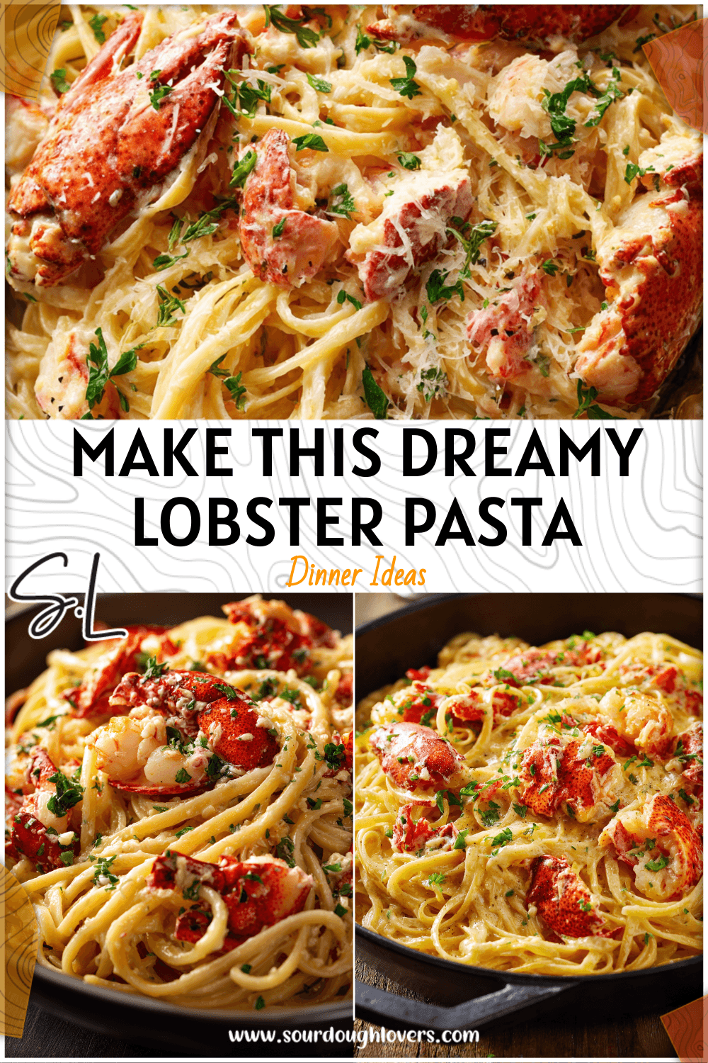 Creamy lobster pasta bowl with fresh herbs and noodles shown as a gourmet Pasta Recipe With Seafood.